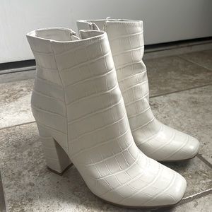 Cream booties size 7.5
